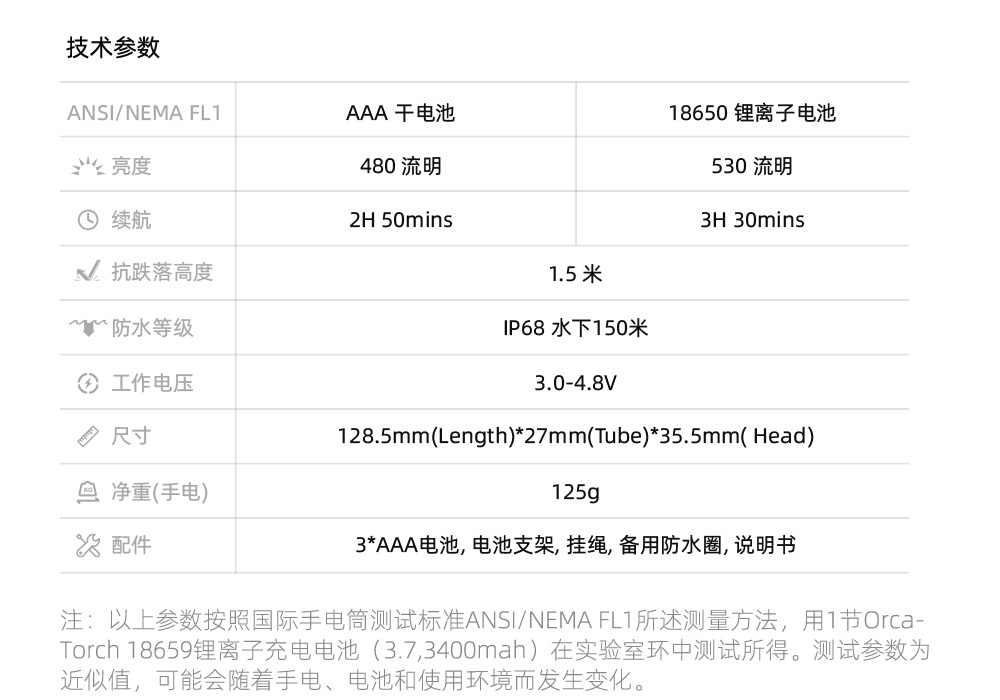 OrcaTorch久久国产三级精品 D580機械開關電筒，休閑潛（qián）水燈，潛水（shuǐ）手電筒，水下工（gōng）程照明，潛水裝備
