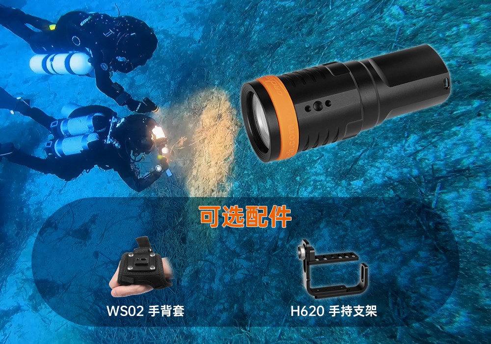 虎(hǔ)鯨OrcaTorch,水下(xià)攝(shè)影補光燈,潛水補光燈,潛水無線主燈,潛水手電筒