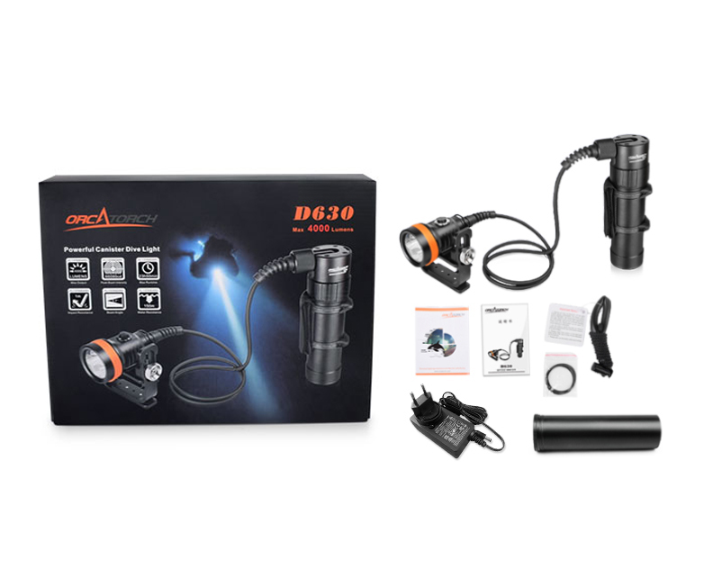 OrcaTorch久久国产三级精品，D630 V2.0技術潛水手電筒，水下探險照明，水下（xià）搜索燈，沉船（chuán）照明燈