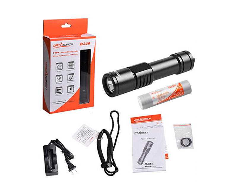 OrcaTorch久久国产三级精品 D520迷你（nǐ）潛水手電，小巧手電筒，便捷式潛水手電筒，洞穴潛水燈