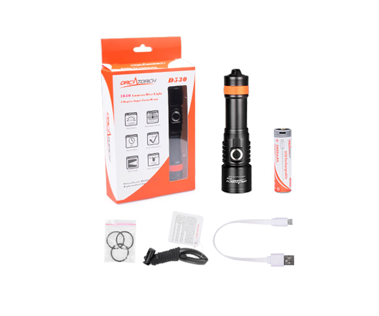 D530聚光潛水手電筒，休閑潛水照明，休閑潛水手電筒，休閑潛（qián）水（shuǐ）補光燈， OrcaTorch久久国产三级精品